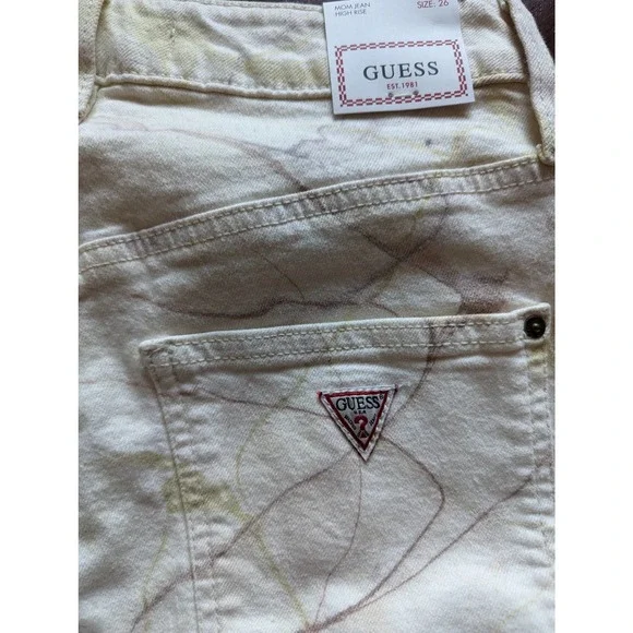 Guess Marble Print Mom Jeans Size 26 - Picture 9 of 16